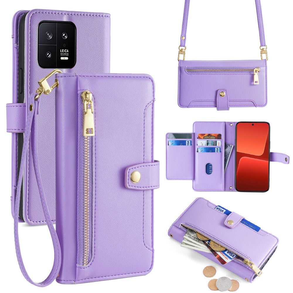 Xiaomi 13-skal i PU-läder med axelremmar och axelband