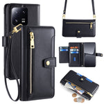 For Xiaomi 13 Pro 5G Case Leather Hardware Buckle Phone Stand Cover with 2 Straps
