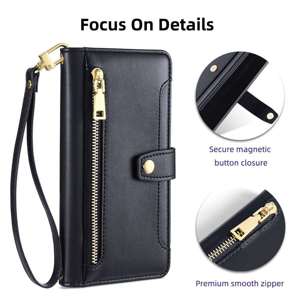 For Xiaomi 13 Pro 5G Case Leather Hardware Buckle Phone Stand Cover with 2 Straps