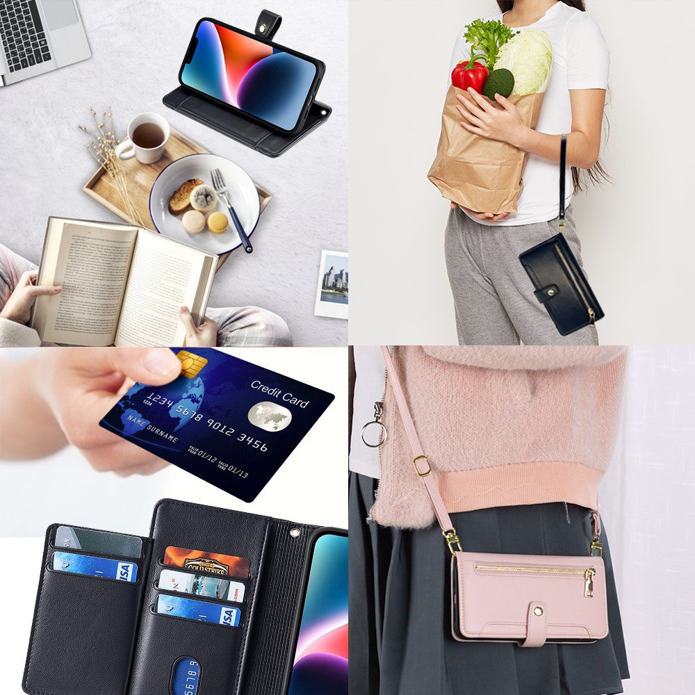 For Xiaomi 13 Pro 5G Case Leather Hardware Buckle Phone Stand Cover with 2 Straps