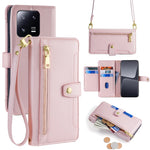 For Xiaomi 13 Pro 5G Case Leather Hardware Buckle Phone Stand Cover with 2 Straps