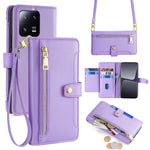 For Xiaomi 13 Pro 5G Case Leather Hardware Buckle Phone Stand Cover with 2 Straps