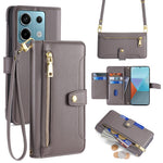 For Xiaomi Redmi Note 13 Pro 5G / Poco X6 5G Leather Case Phone Wallet Cover Zipper Pocket
