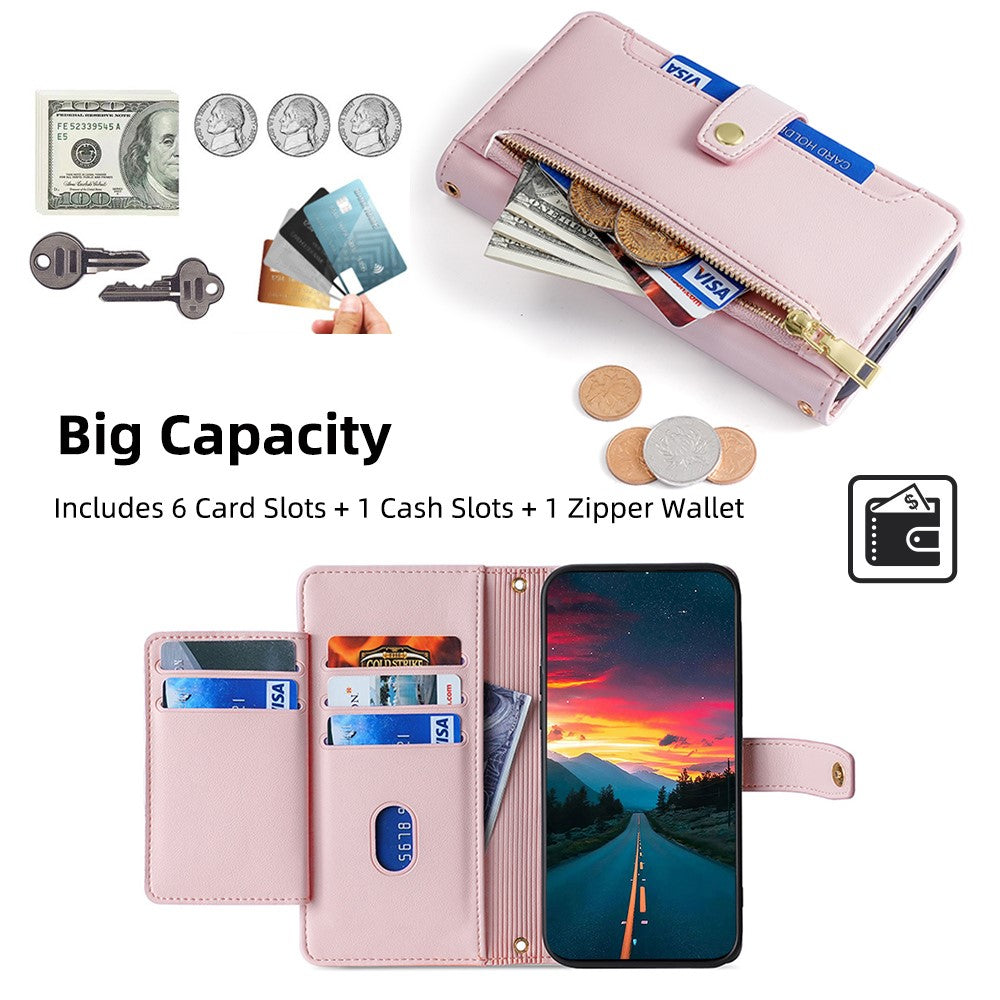 For Xiaomi Redmi Note 11 Pro / Note 11 Pro+ 5G Leather Case Zipper Pocket Crossbody Phone Cover