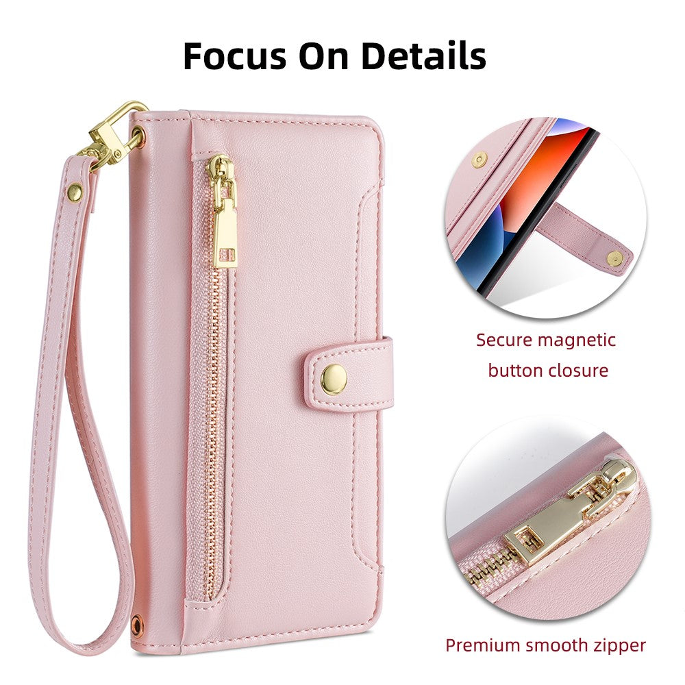 For Xiaomi Redmi Note 11 Pro / Note 11 Pro+ 5G Leather Case Zipper Pocket Crossbody Phone Cover
