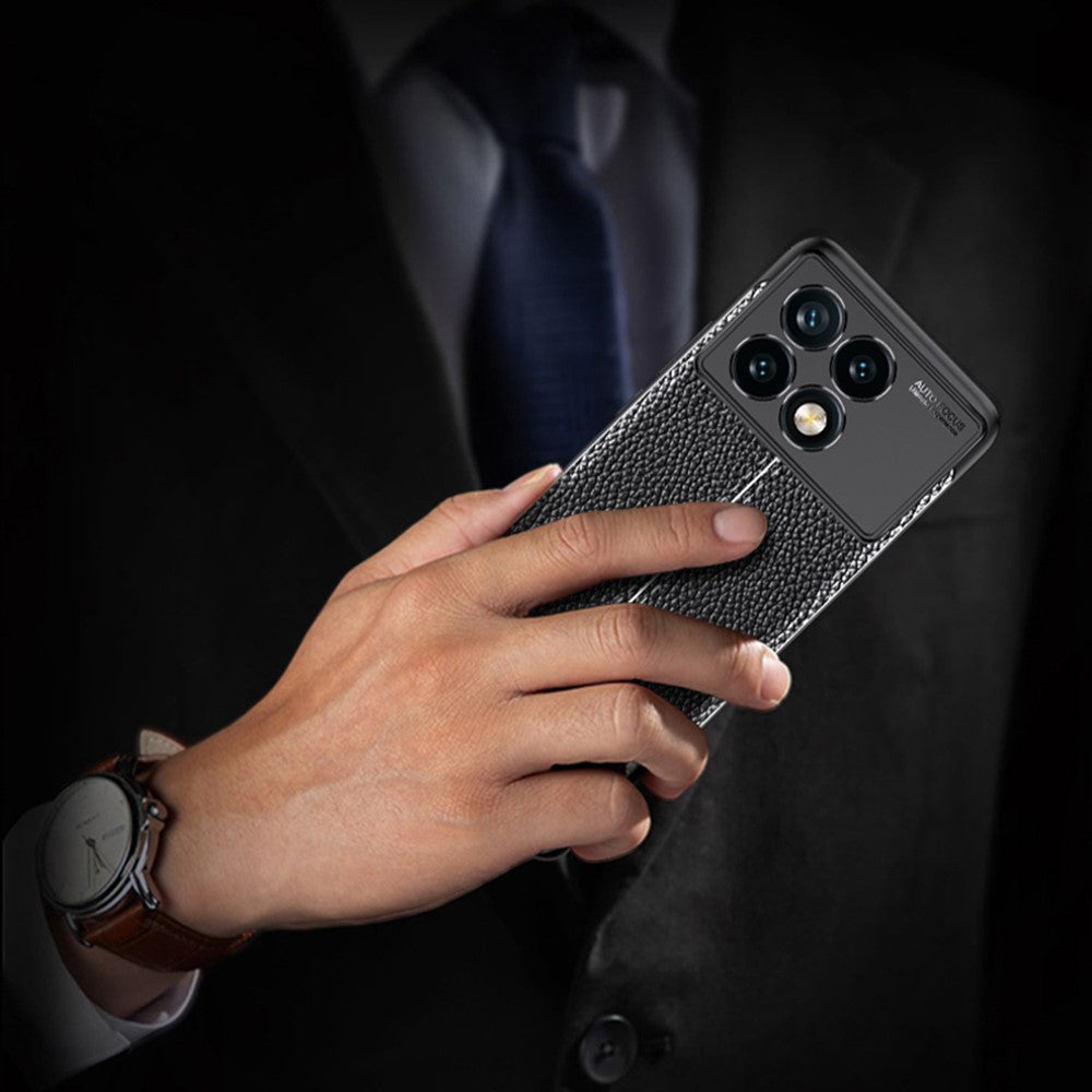 For Xiaomi Redmi K70E 5G / Poco X6 Pro 5G Case Anti-drop TPU Litchi Texture Cell Phone Cover