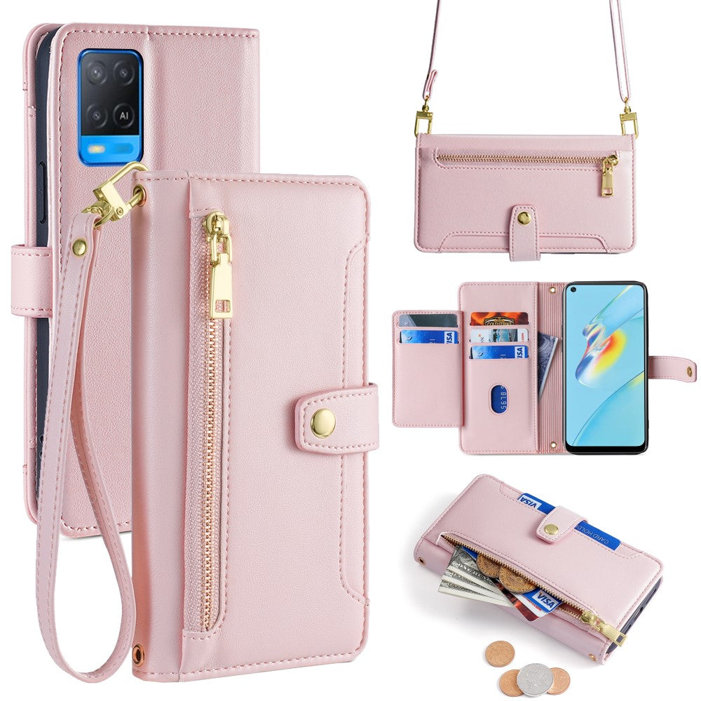 For Oppo A54 4G Wallet Case Leather Phone Bag with Multiple Card Slots