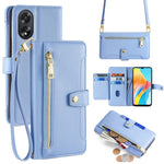 For Oppo A38 4G / A18 4G Case Card Slots Leather Wallet Phone Cover with 2 Straps