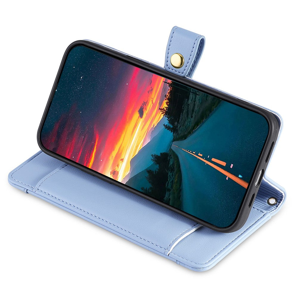 For Oppo A38 4G / A18 4G Case Card Slots Leather Wallet Phone Cover with 2 Straps