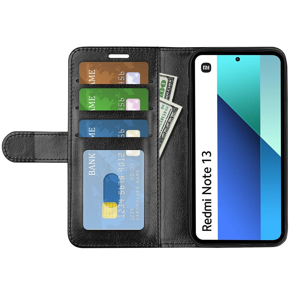 For Xiaomi Redmi Note 13 4G Case Crazy Horse Texture Leather Phone Cover