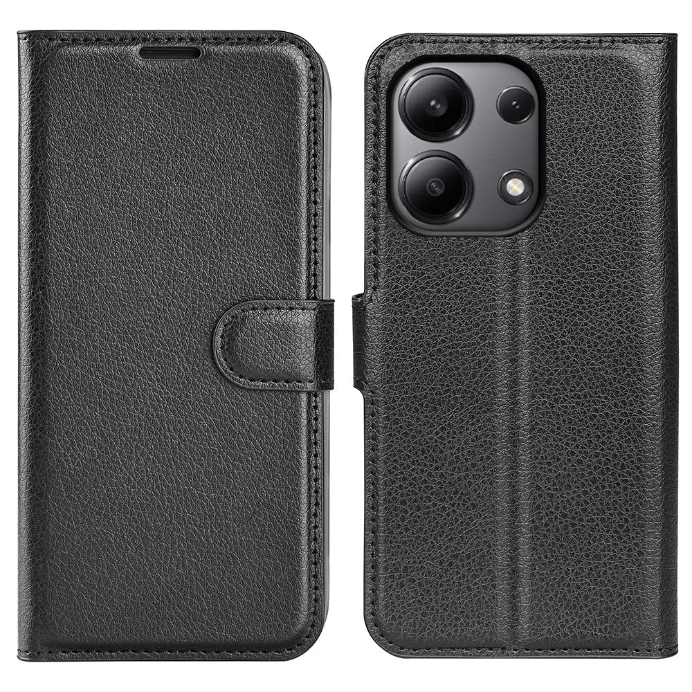 For Xiaomi Redmi Note 13 4G Phone Case Wallet Litchi Texture Leather Flip Cover