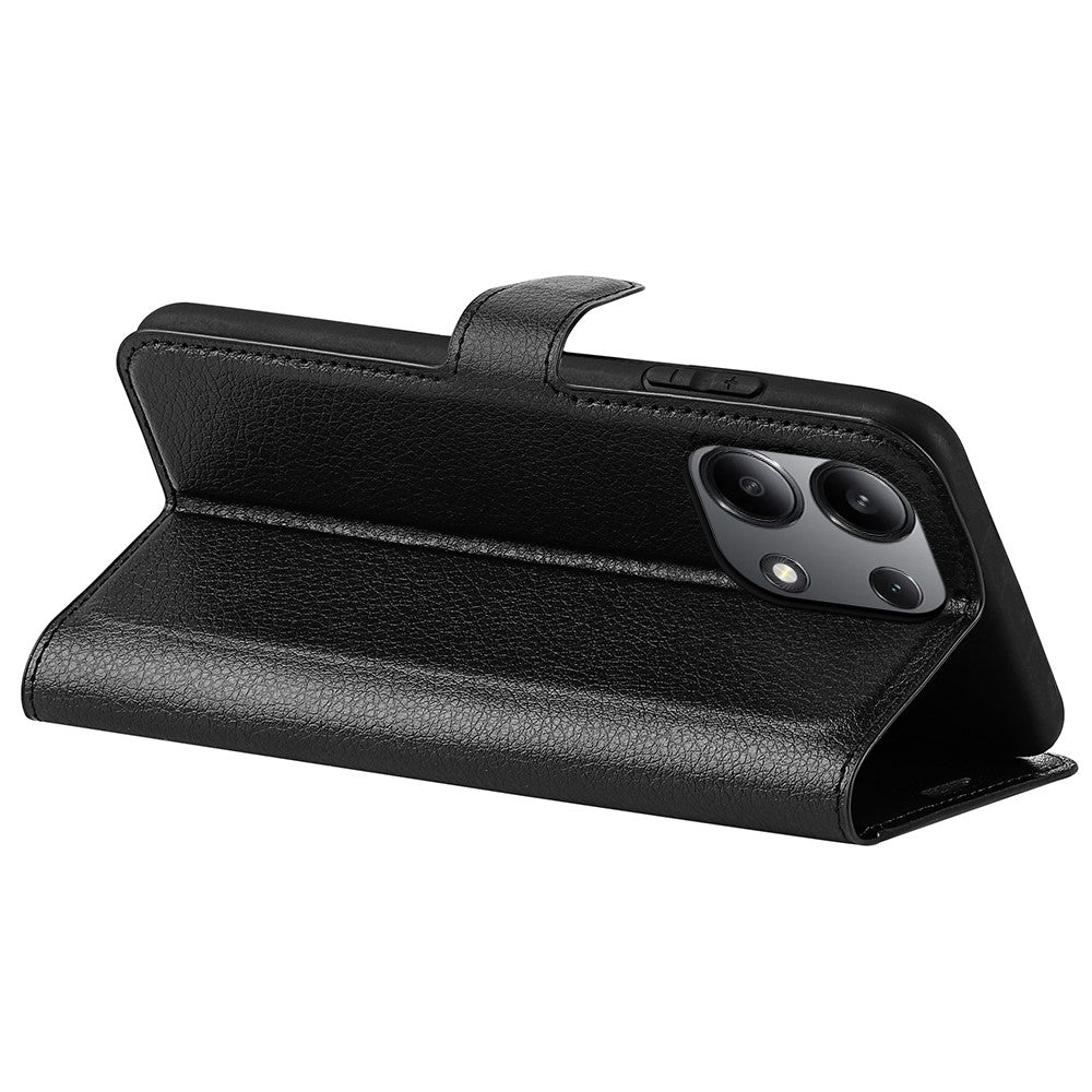 For Xiaomi Redmi Note 13 4G Phone Case Wallet Litchi Texture Leather Flip Cover