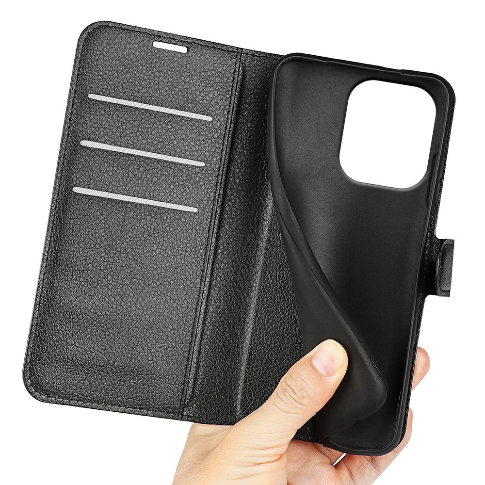 For Xiaomi Redmi Note 13 4G Phone Case Wallet Litchi Texture Leather Flip Cover