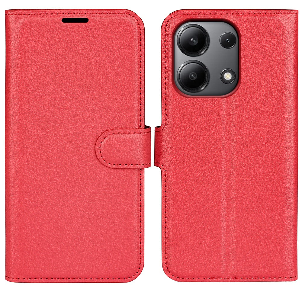 For Xiaomi Redmi Note 13 4G Phone Case Wallet Litchi Texture Leather Flip Cover