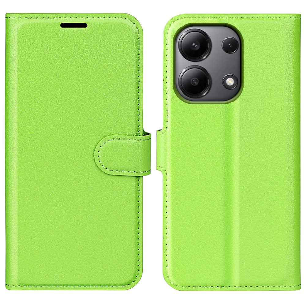 For Xiaomi Redmi Note 13 4G Phone Case Wallet Litchi Texture Leather Flip Cover