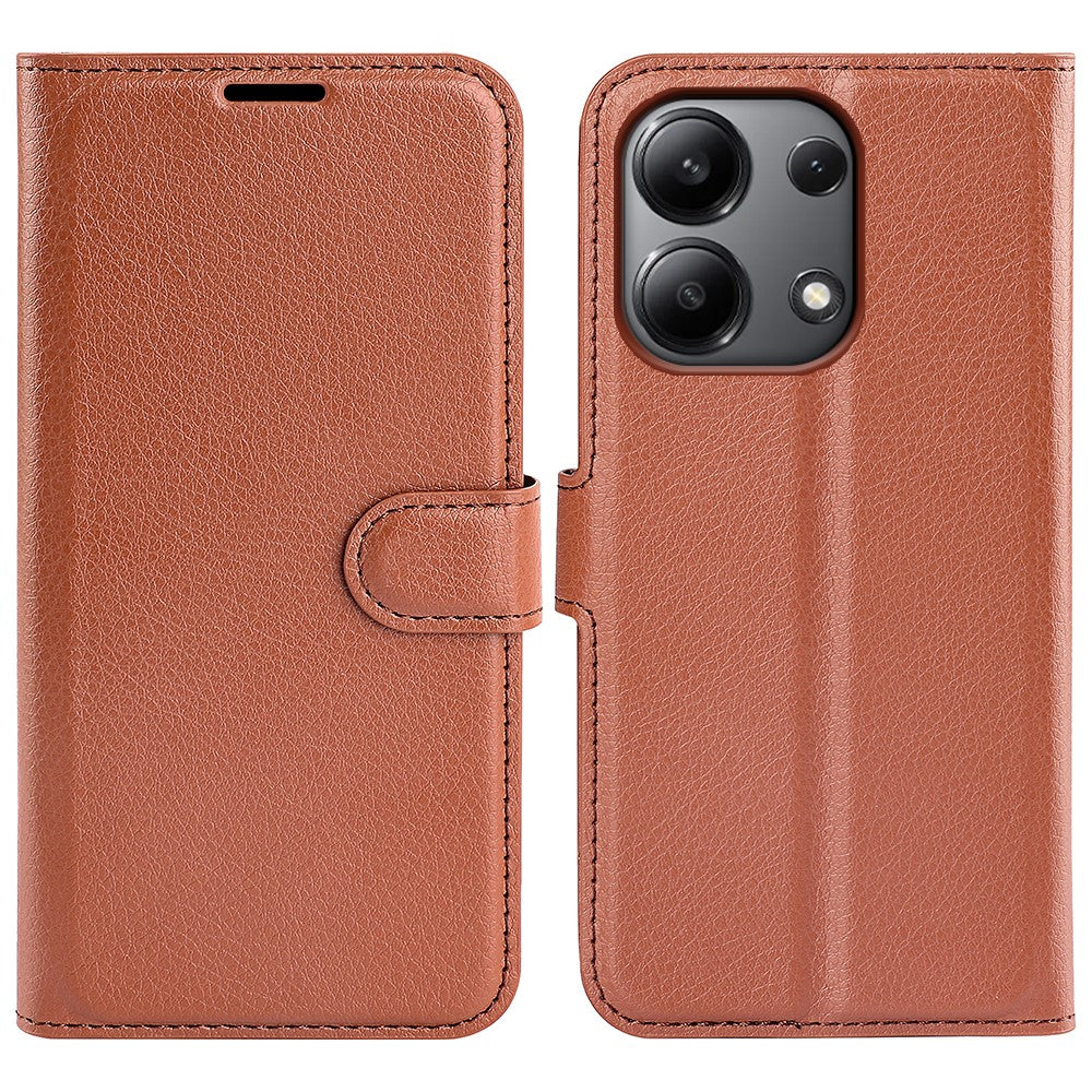 For Xiaomi Redmi Note 13 4G Phone Case Wallet Litchi Texture Leather Flip Cover