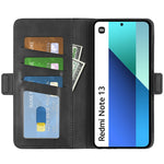 For Xiaomi Redmi Note 13 4G Cell Phone Case Dual Magnetic Clasp Leather Protective Cover