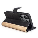For Xiaomi Redmi Note 13 4G Case Leather Wallet Phone Cover Color Splicing