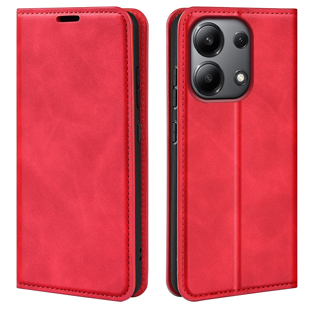 Läderfodral för Xiaomi Redmi Note 13 4G, plånboksfodral med skin-touch-funktion, mobilskydd