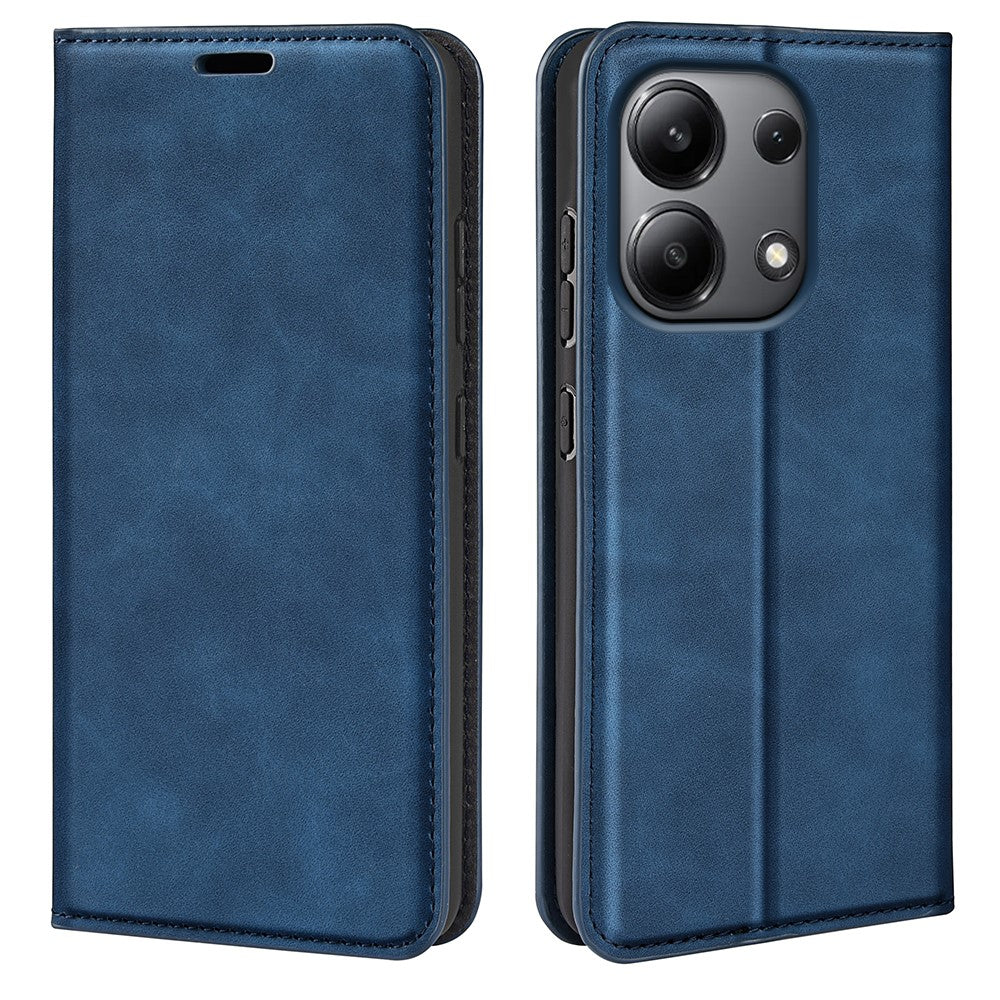 Läderfodral för Xiaomi Redmi Note 13 4G, plånboksfodral med skin-touch-funktion, mobilskydd