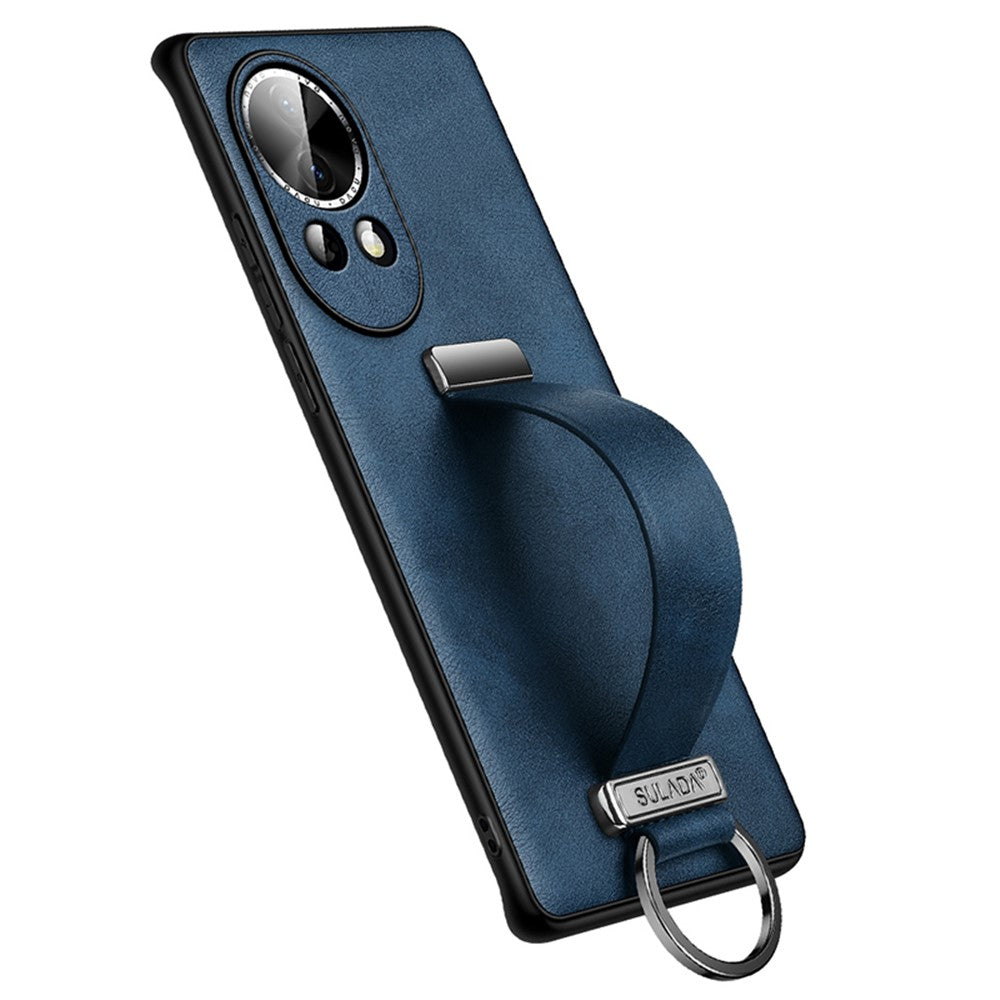 SULADA Fashion Series för Huawei Nova 12 5G mobilskal Stativskydd Infällbart Handrem