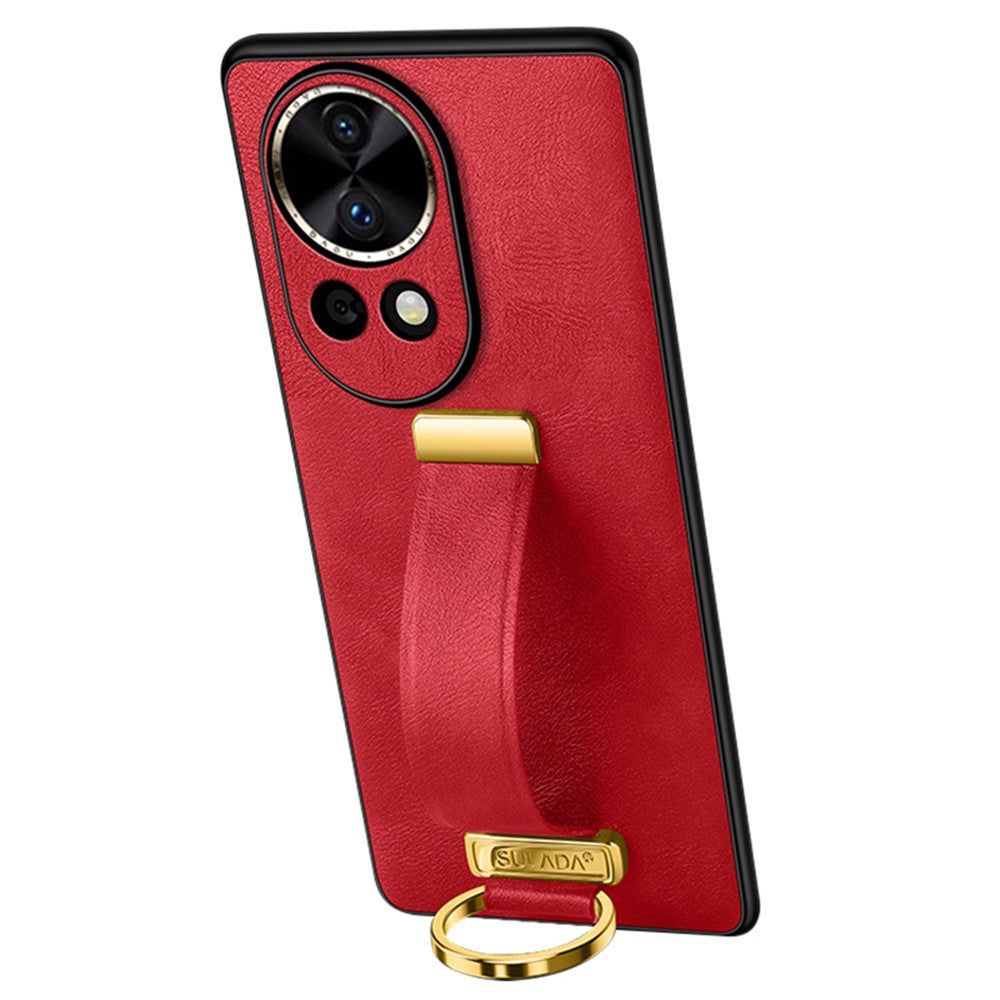 SULADA Fashion Series för Huawei Nova 12 5G mobilskal Stativskydd Infällbart Handrem