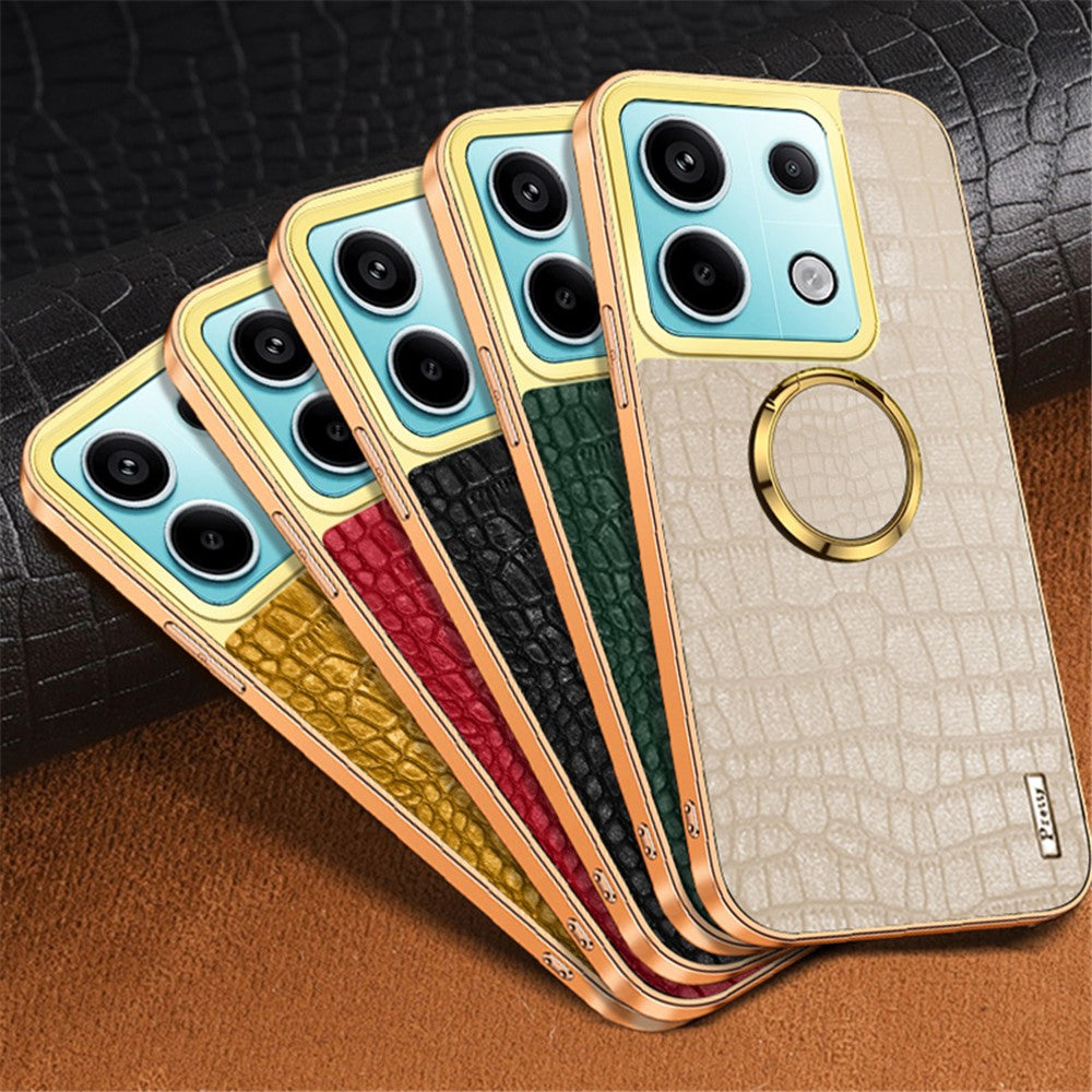 Xiaomi Redmi Note 13 Pro 5G / Poco X6 5G Mobilskal Krokodilstruktur Läder+TPU Skal med Ringstativ