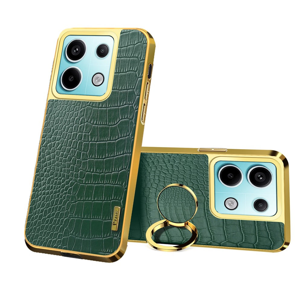 Xiaomi Redmi Note 13 Pro 5G / Poco X6 5G Mobilskal Krokodilstruktur Läder+TPU Skal med Ringstativ