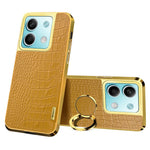 For Xiaomi Redmi Note 13 5G Cell Phone Case 6D Electroplating Ring Kickstand Leather+TPU Cover