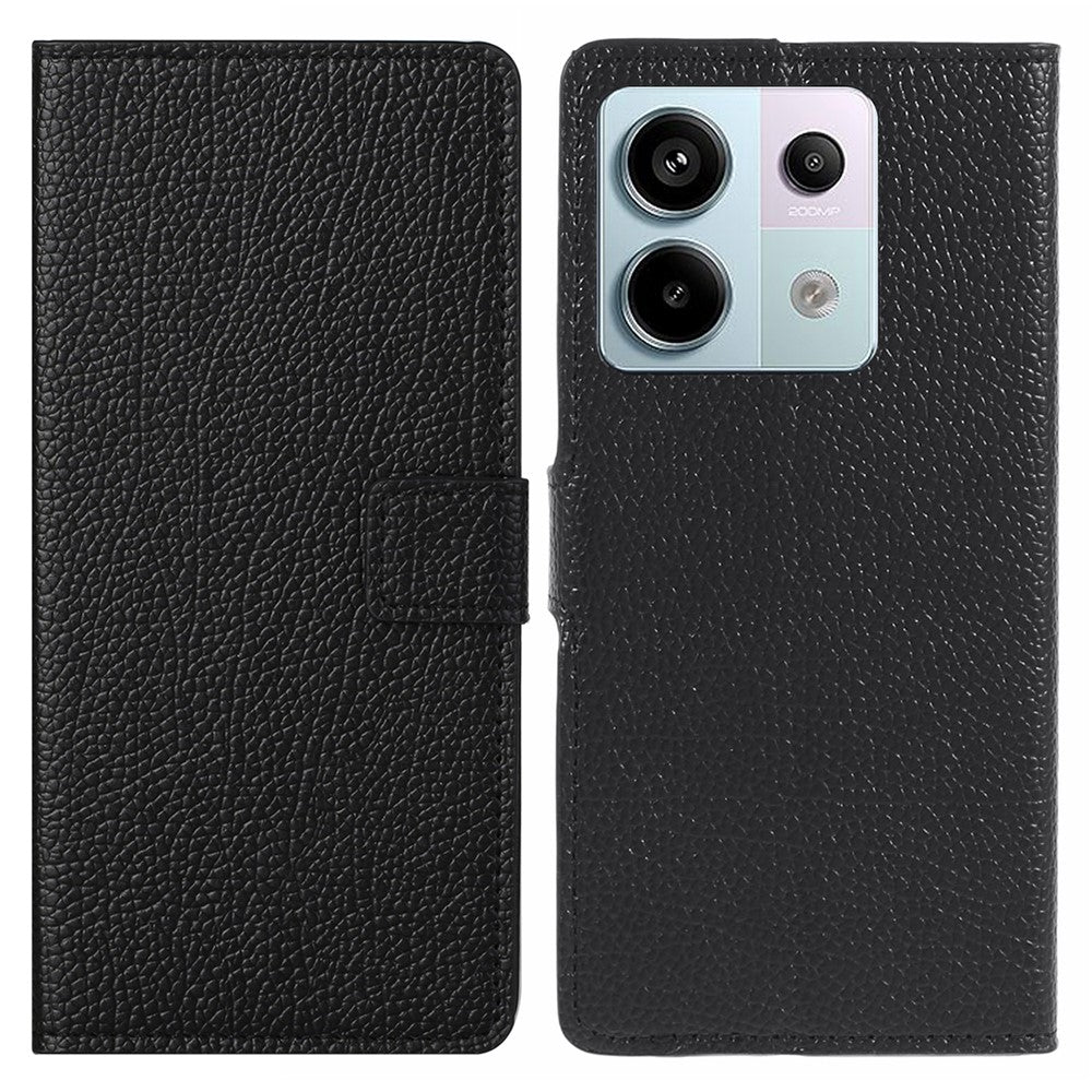 For Xiaomi Redmi Note 13 5G Leather Case Litchi Texture Phone Cover with Wallet