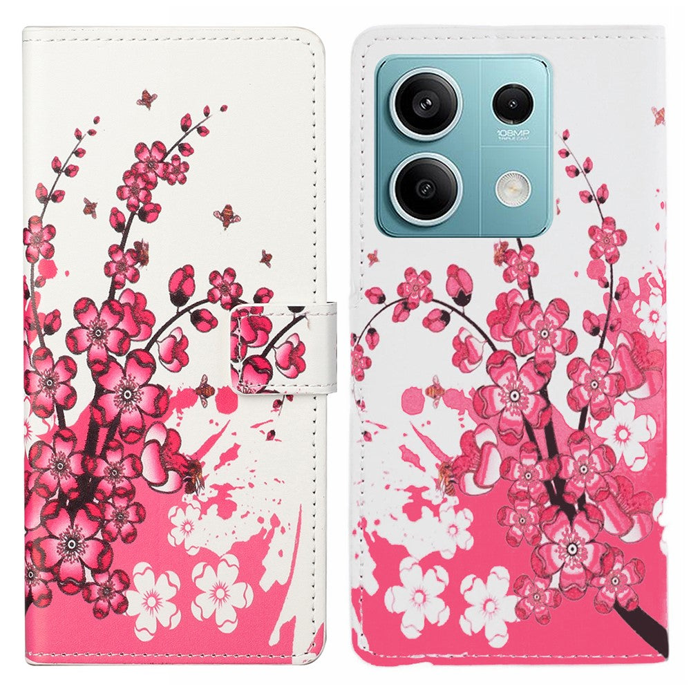 For Xiaomi Redmi Note 13 5G Phone Case Leather Pattern Printing Wallet Flip Cover