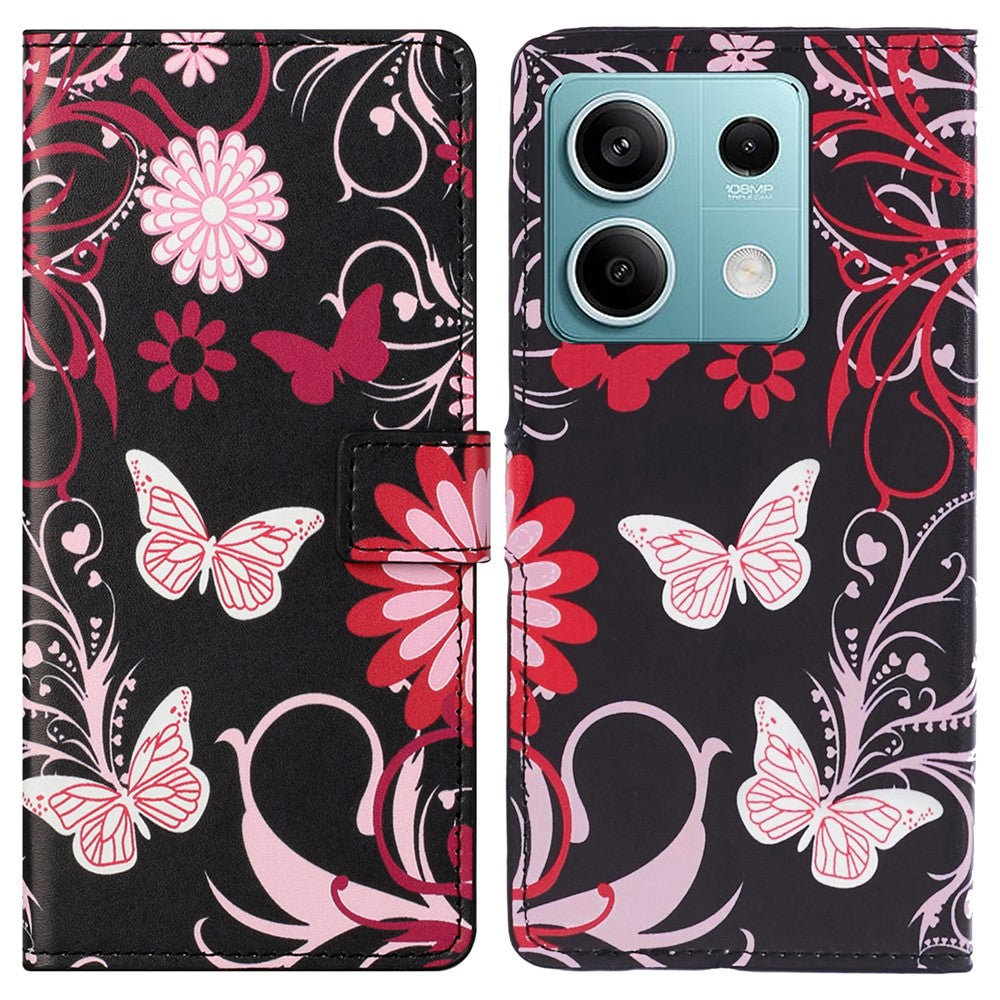 For Xiaomi Redmi Note 13 5G Phone Case Leather Pattern Printing Wallet Flip Cover