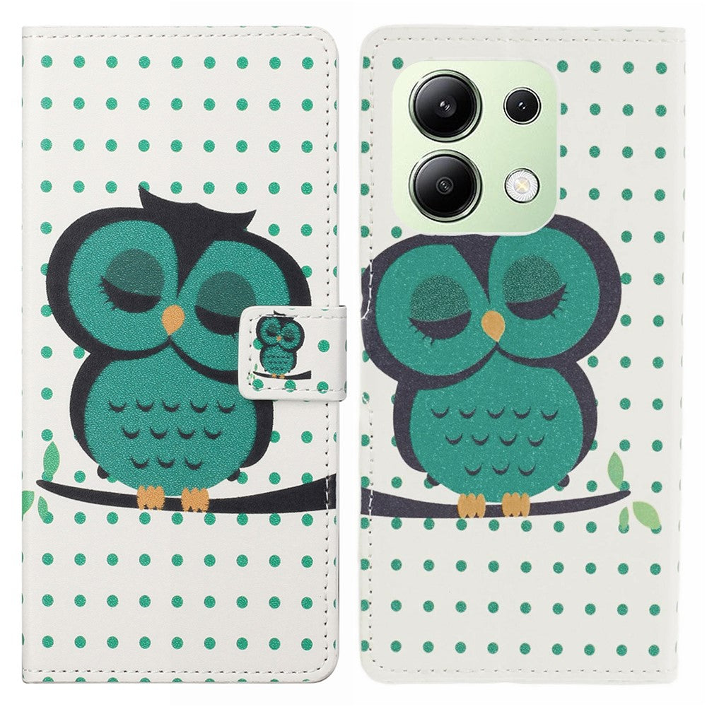 For Xiaomi Redmi Note 13 4G Case Wallet PU Leather Pattern Printing Phone Cover