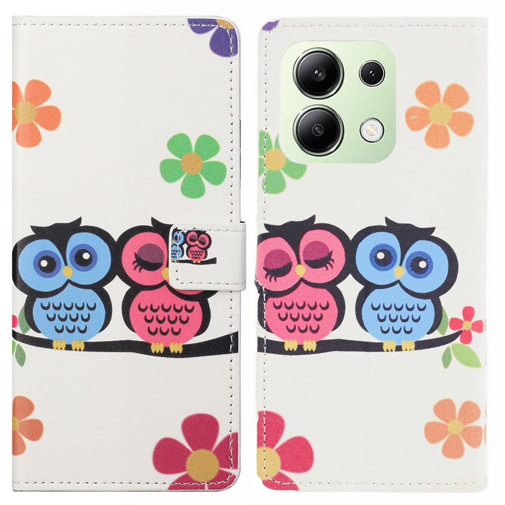 For Xiaomi Redmi Note 13 4G Case Wallet PU Leather Pattern Printing Phone Cover