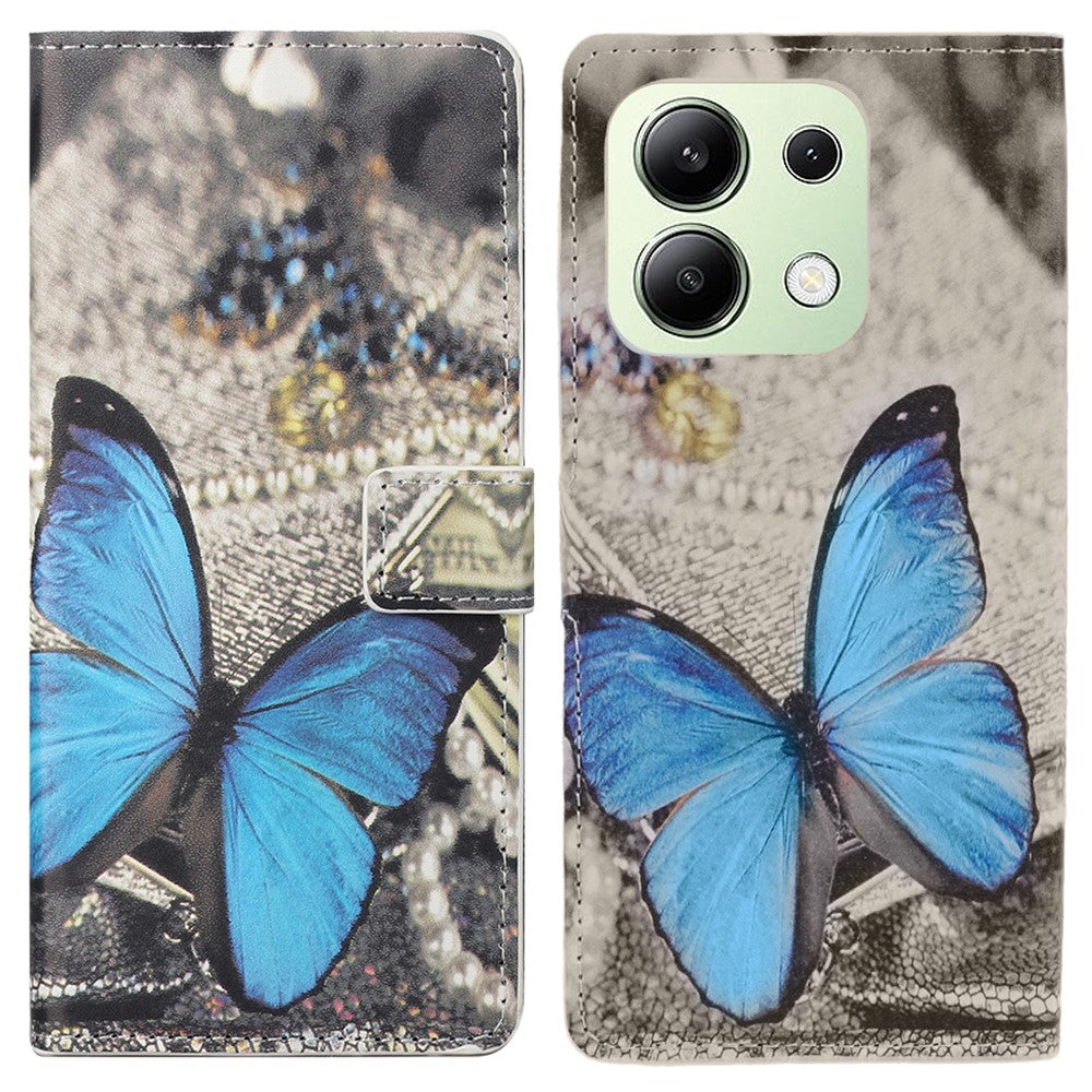 For Xiaomi Redmi Note 13 4G Case Wallet PU Leather Pattern Printing Phone Cover