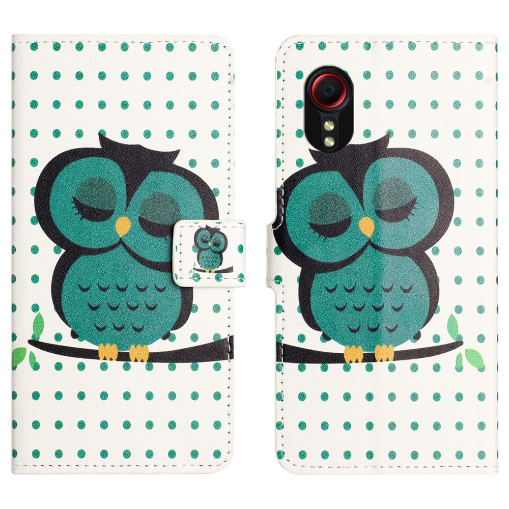 For Samsung Galaxy Xcover7 Case Leather Printed Pattern Phone Protective Cover