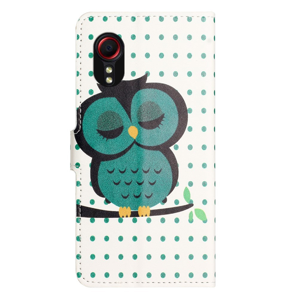 For Samsung Galaxy Xcover7 Case Leather Printed Pattern Phone Protective Cover