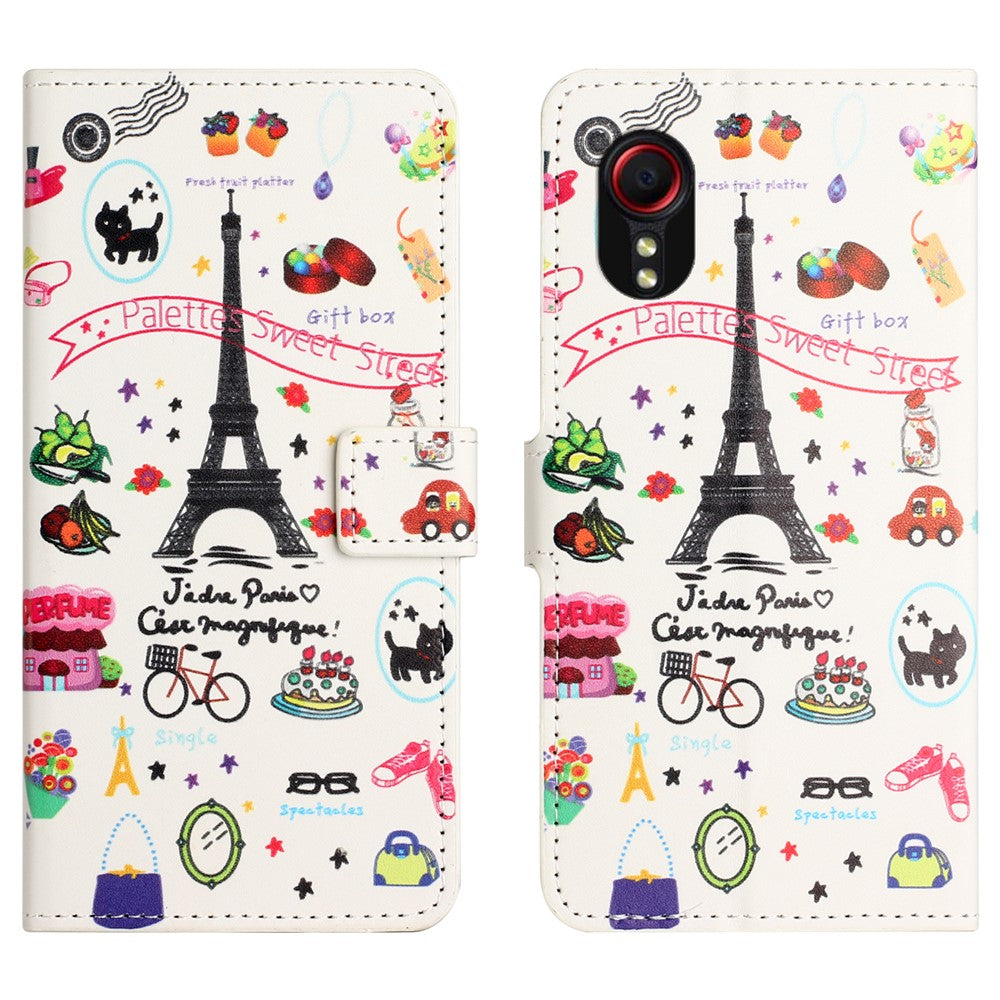For Samsung Galaxy Xcover7 Case Leather Printed Pattern Phone Protective Cover
