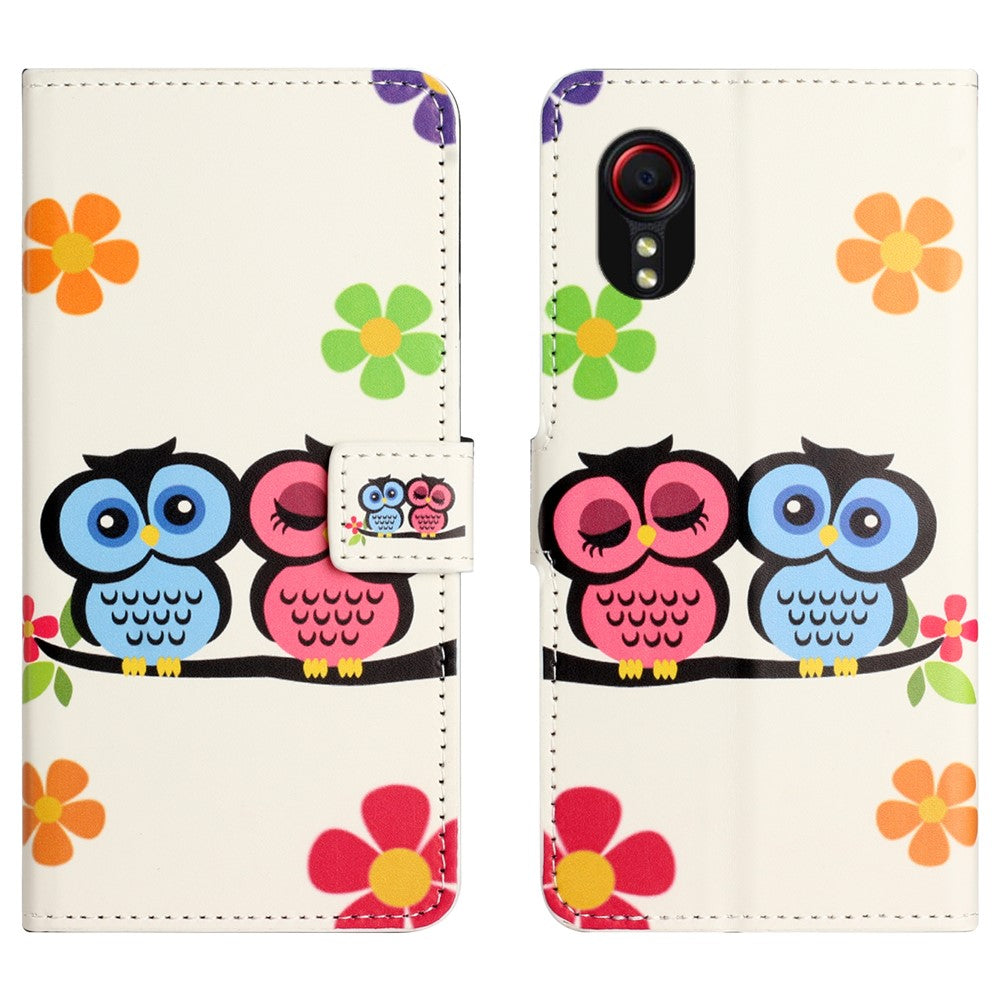 For Samsung Galaxy Xcover7 Case Leather Printed Pattern Phone Protective Cover