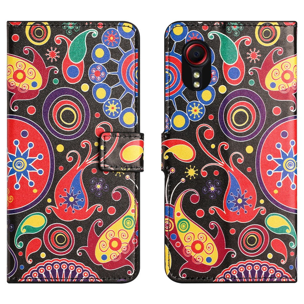 For Samsung Galaxy Xcover7 Case Leather Printed Pattern Phone Protective Cover