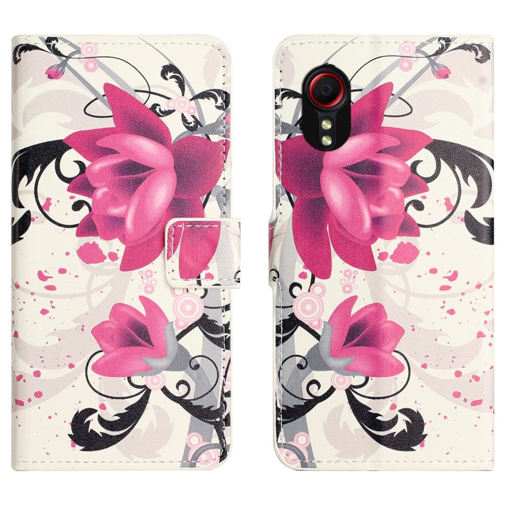 For Samsung Galaxy Xcover7 Case Leather Printed Pattern Phone Protective Cover