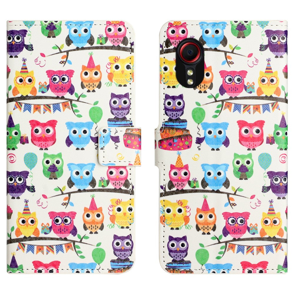 For Samsung Galaxy Xcover7 Case Leather Printed Pattern Phone Protective Cover