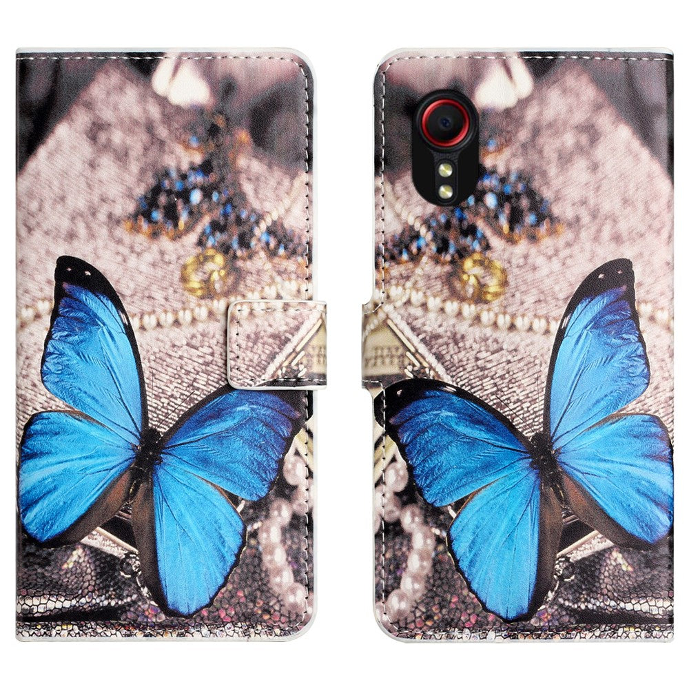 For Samsung Galaxy Xcover7 Case Leather Printed Pattern Phone Protective Cover