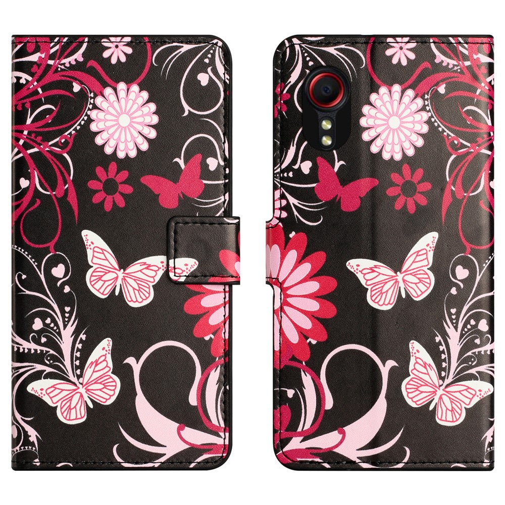 For Samsung Galaxy Xcover7 Case Leather Printed Pattern Phone Protective Cover