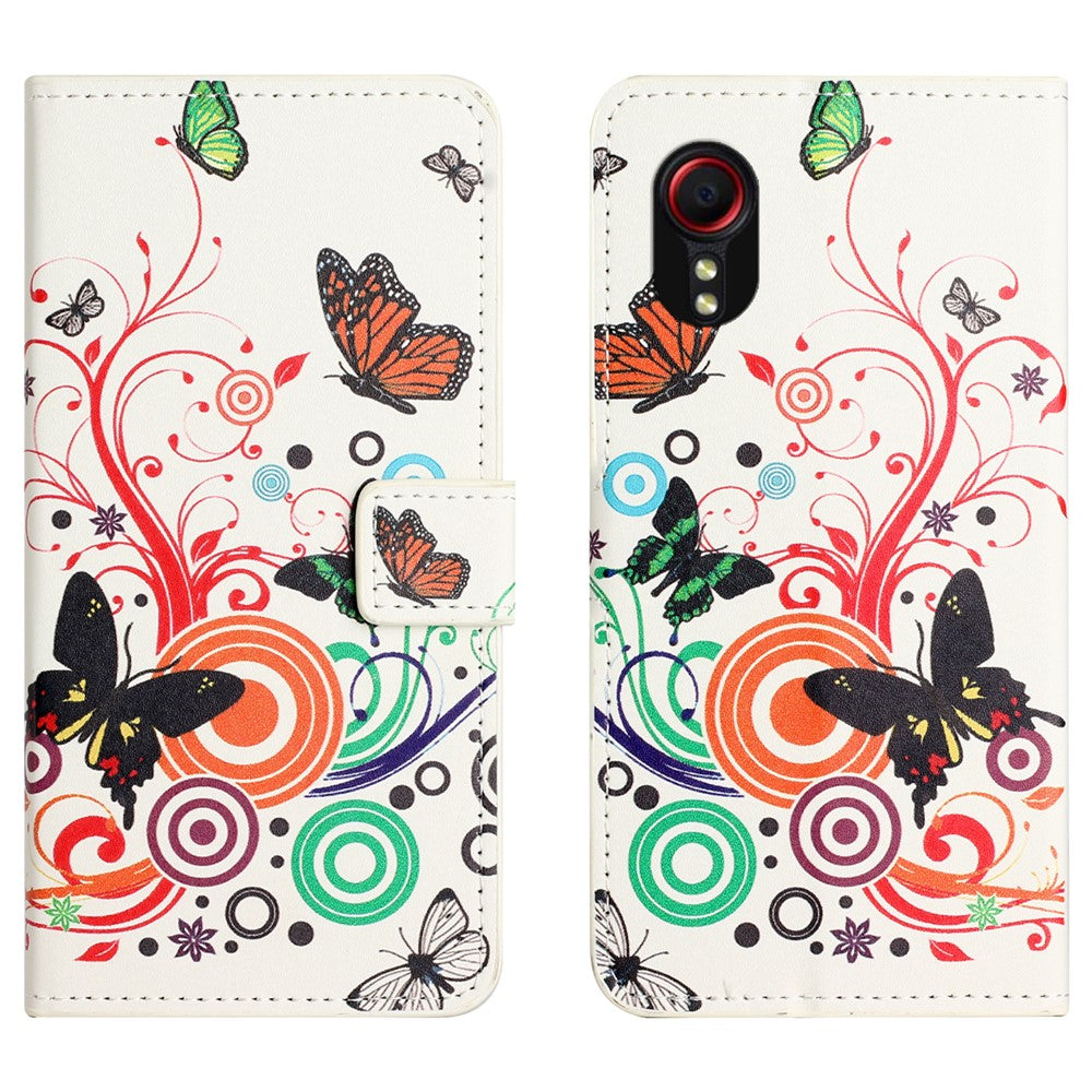 For Samsung Galaxy Xcover7 Case Leather Printed Pattern Phone Protective Cover