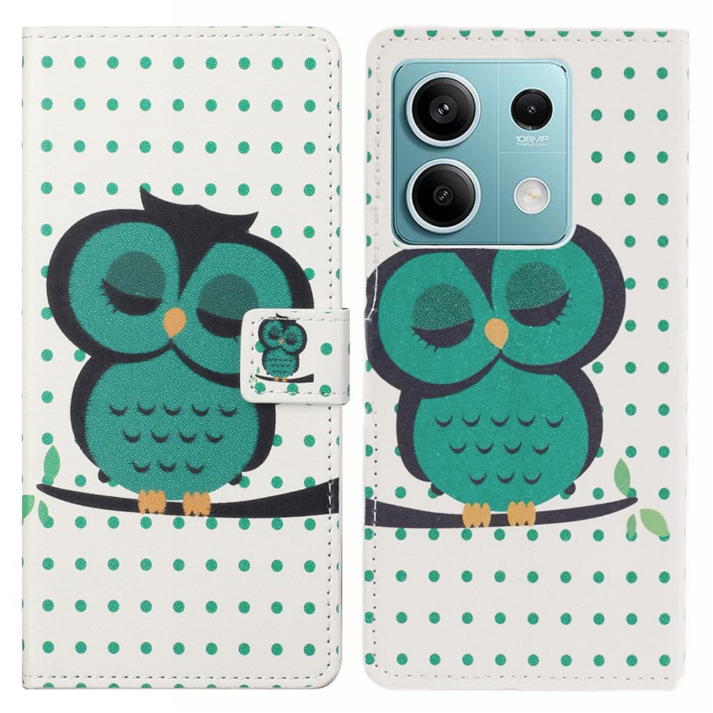 Xiaomi Redmi Note 13 Pro 5G / Poco X6 5G-skal med mönstertryck, PU-läder, mobilskal