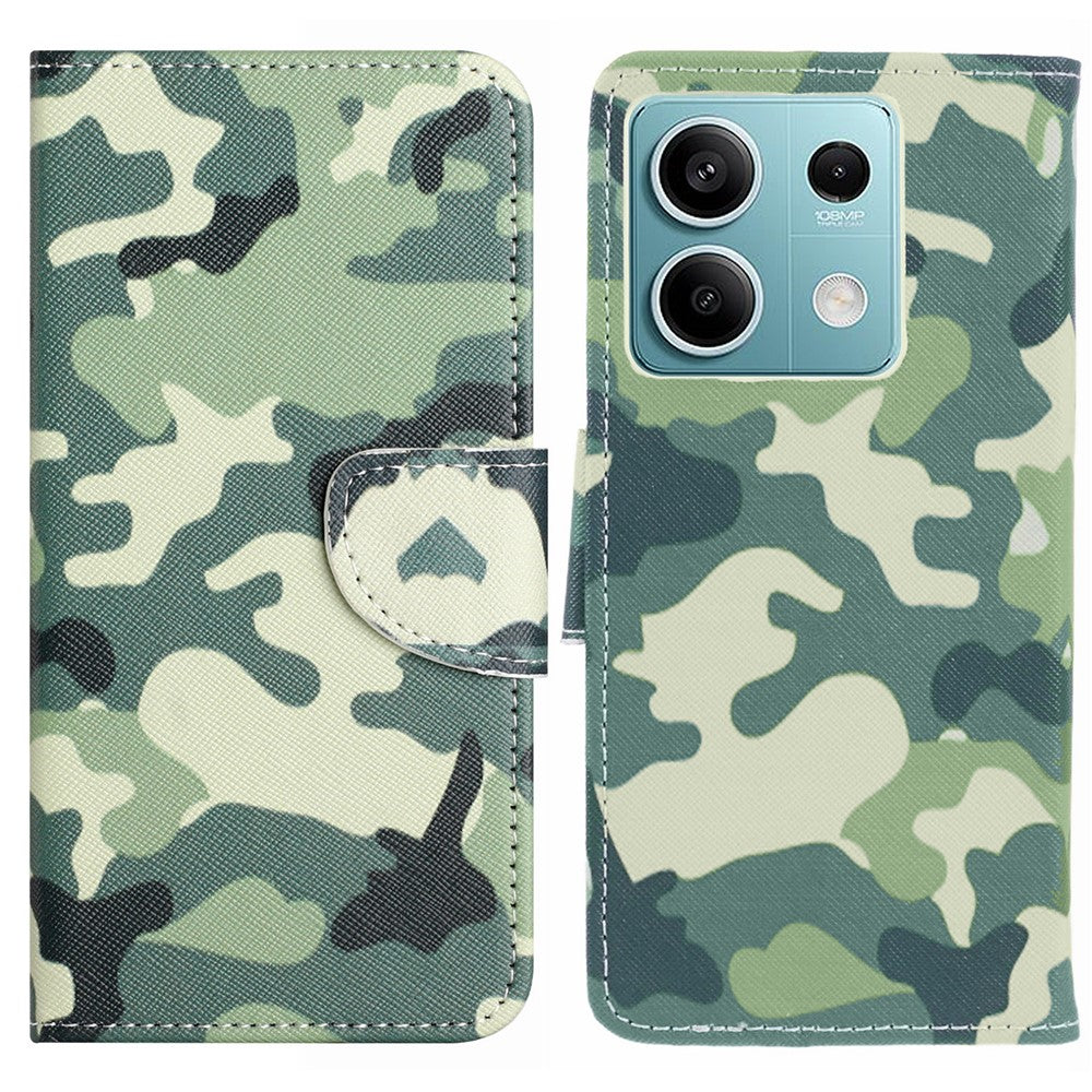 For Xiaomi Redmi Note 13 Pro 5G / Poco X6 5G PU Leather Cover Pattern Design Phone Case