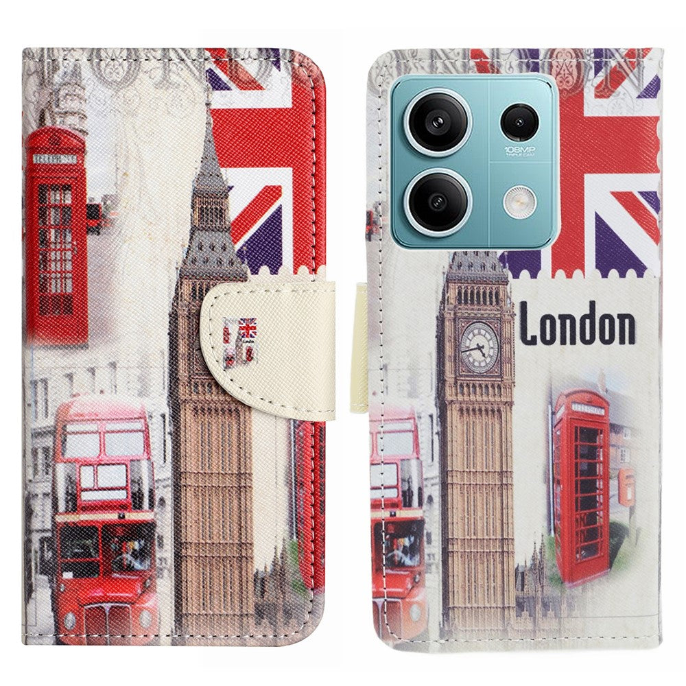 For Xiaomi Redmi Note 13 Pro 5G / Poco X6 5G PU Leather Cover Pattern Design Phone Case