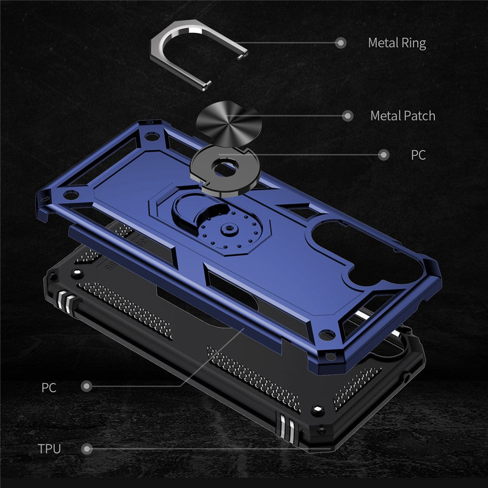 For Samsung Galaxy A35 5G Cell Phone Case Ring Kickstand TPU+PC Drop-proof Back Cover
