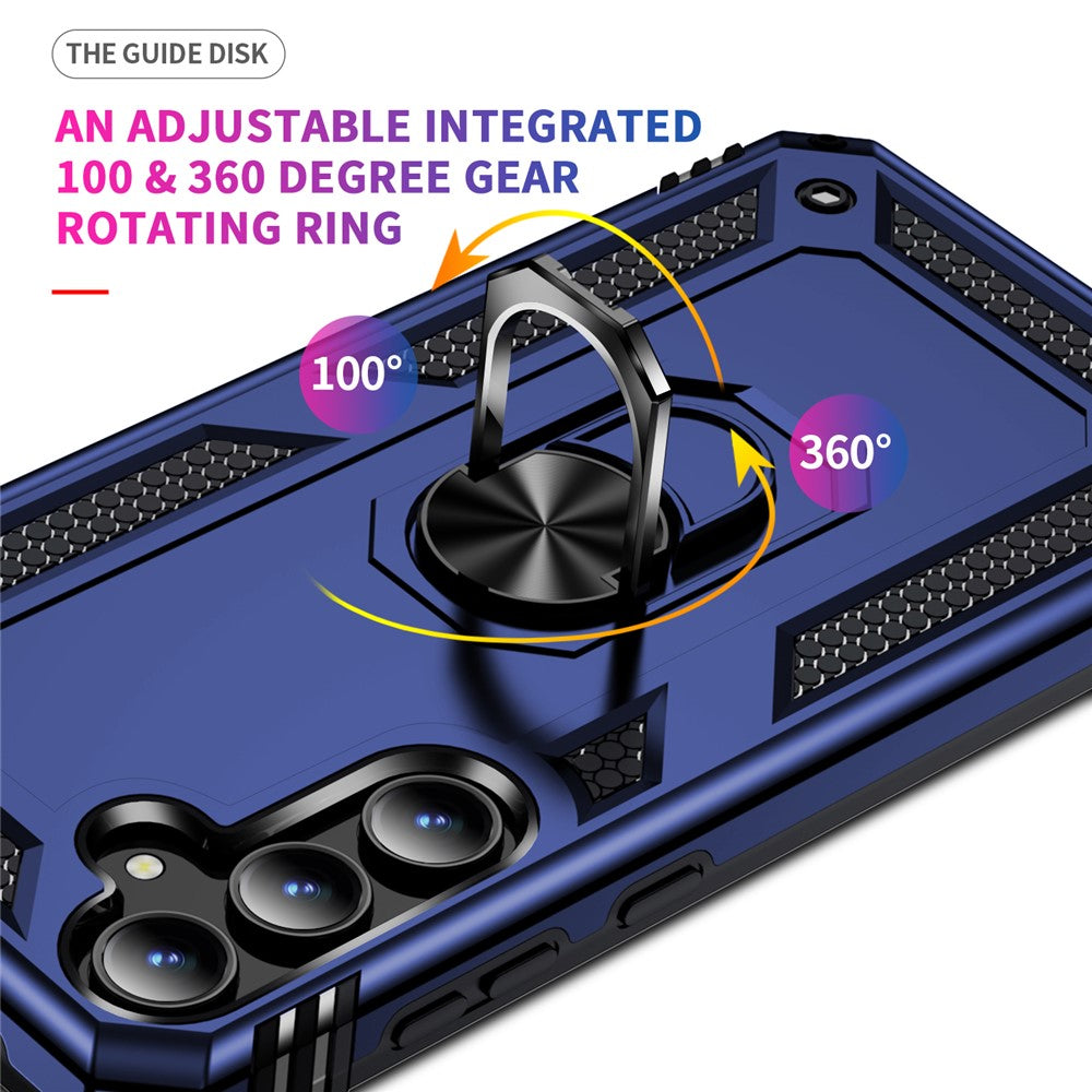 For Samsung Galaxy A35 5G Cell Phone Case Ring Kickstand TPU+PC Drop-proof Back Cover